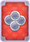 Red card with four coins