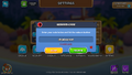 The gift code interface when entering an invalid code