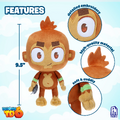 Artwork promoting the plush's features
