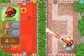 Some towers like Dartling Gunners are able to attack in any direction as the player chooses, but it doesn't mean they can bypass line of sight blockers, which will destroy their projectiles upon contact.