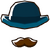 Blue Bowler Hat
