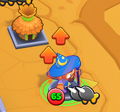 Screenshot of a Monkey Village buffing a newly placed monkey (prior to v3.3)