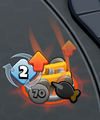 Spike-o-pult gaining a damage buff after popping a bloon