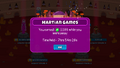 Popup for crystals passively earned while away.