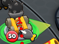 Spike-o-pult targeting a bloon