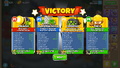 The victory screen in a Co-op game with four different callouts