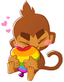 Merchandise design of a Regrow Rainbow Bloon for Pride Month