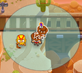 Wanderer losing a stack from a nearby Boomerang Monkey