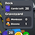 Selected deck menu during a match, with graveyard count added in v6.0